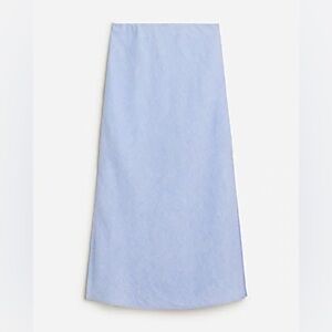 JCrew French Blue Gwyneth slip skirt in linen